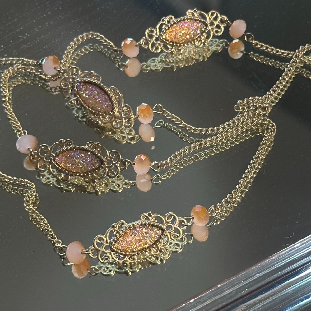 Long Peach Necklace
